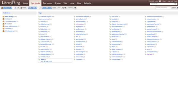 screenshot Librarything