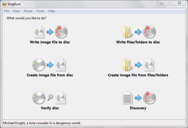 Een disk image maken met ImgBurn. Selecteert 'Create image file from disk