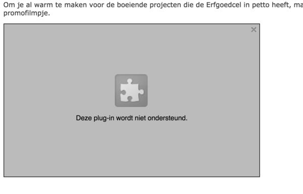 Un plug-in n'est plus pris en charge par un navigateur moderne.