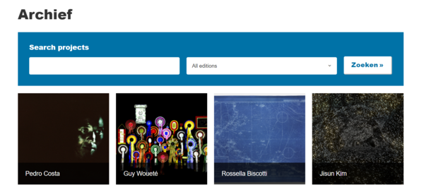 Webpagina archief Kunstenfestivaldesarts