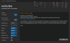 Noscribe default start status zonde start knop.png