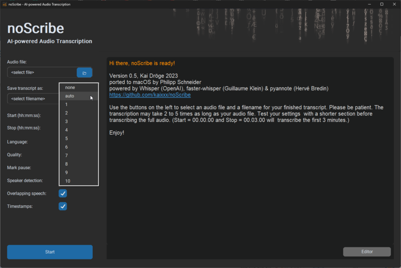 Select number of speakers
