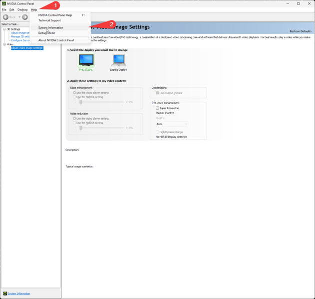 Bestand:Nvidia Control Panel System information openen.png