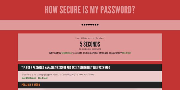 how secure is my password